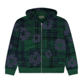 Denim Tears Green Plaid Wreath Zip Hoodie