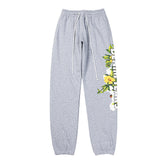 Denim Tears Grey Floral Letter Print Jogger Sweatpants