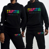 Trapstar niche trendy brand sweatshirt trousers sports leisure suit men and women couple autumn and winter plus velvet letter embroidery (2)