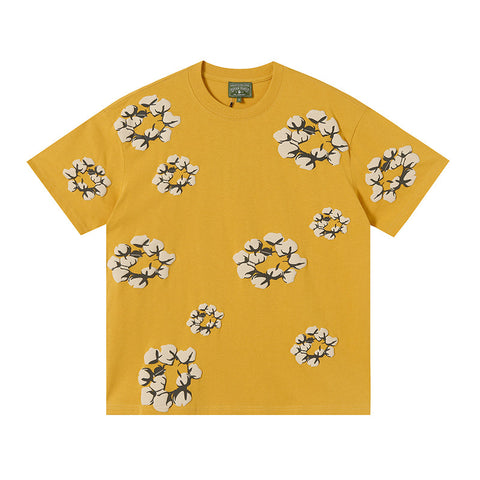Denim Tears Mustard Yellow Oversized Beige Flower Wreath TOP
