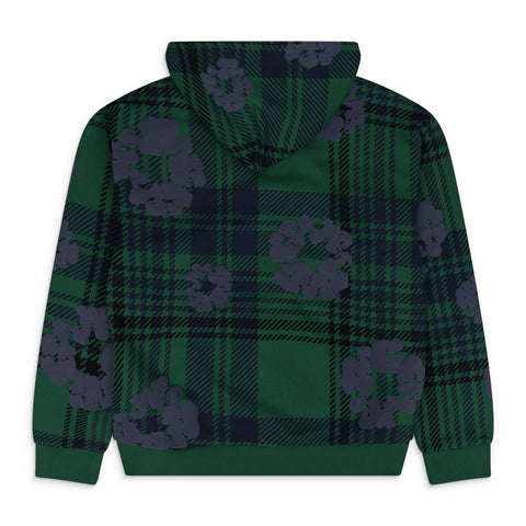 Denim Tears Green Plaid Wreath Zip Hoodie