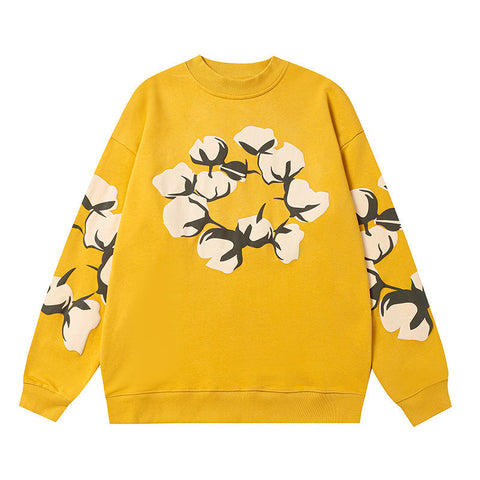 Denim Tears Yellow Crewneck Sweatshirt Front Floral Wreath