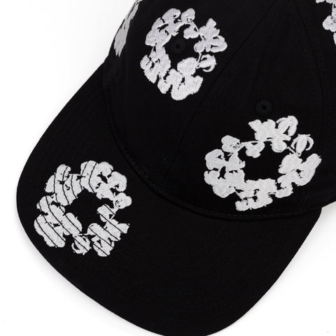 Denim Tears Black Cotton Wreath Fitted Cap
