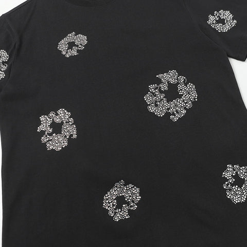 Denim Tears Black Grey Floral Ring Print Crew Neck T-Shirt & Drawstring Shorts