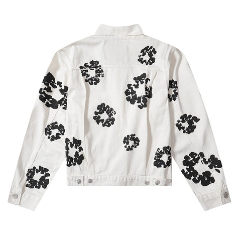 Denim Tears All‑Over Black Floral Print Streetwear Jacket