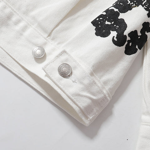 Denim Tears All‑Over Black Floral Print Streetwear Jacket