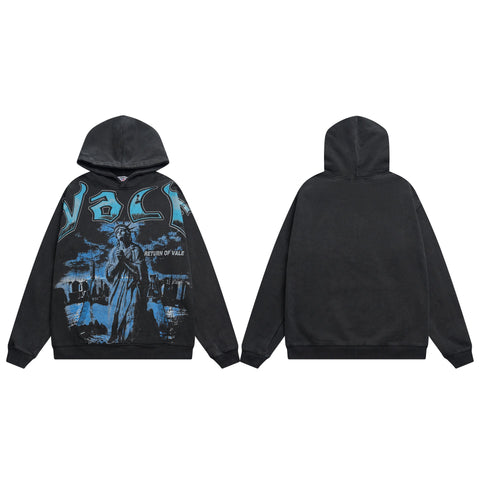 Vale Forever Return of Vale Statue of Liberty Graphic Vintage Wash Hoodie