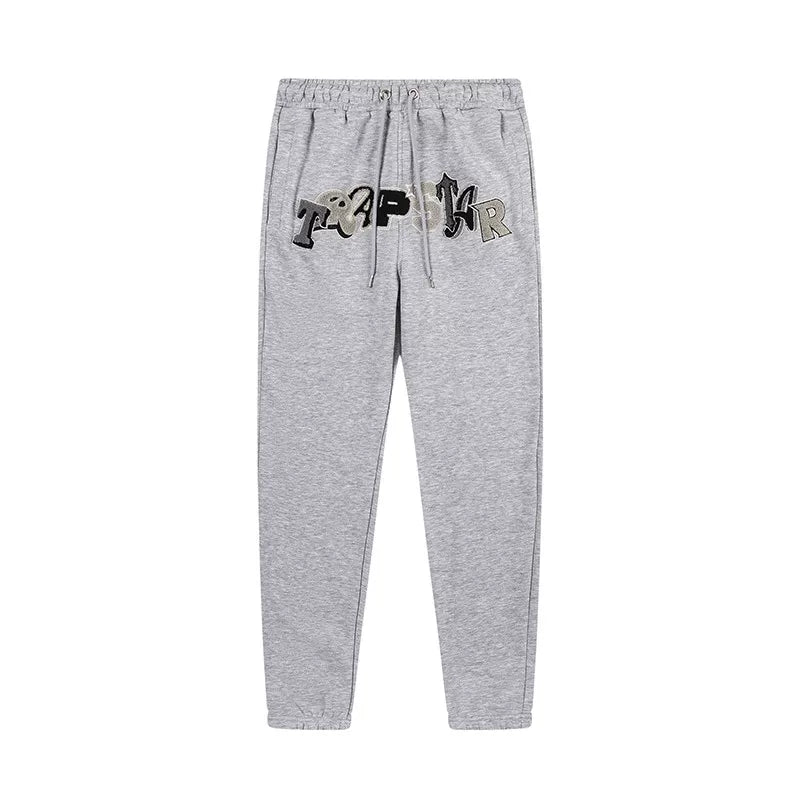 Trapstar autumn and winter casual sports suit hooded sweatshirt pants pullover simple letter drawstring top pants (47)