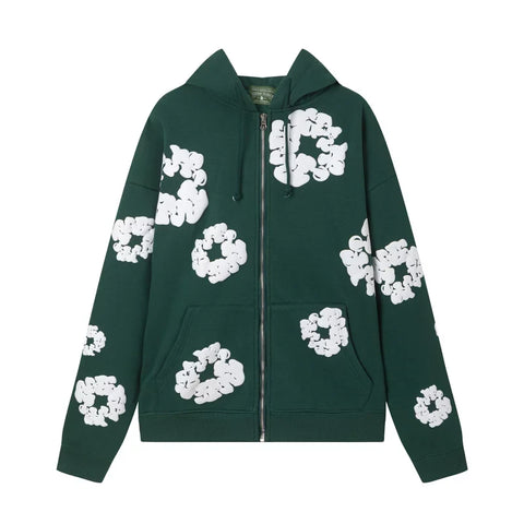 Denim Tears Cotton Wreath Full Zip Hoodie Dark Green