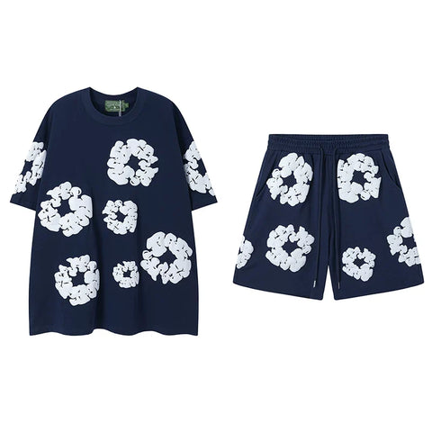 Denim Tears Navy Cotton Wreath Matching Set