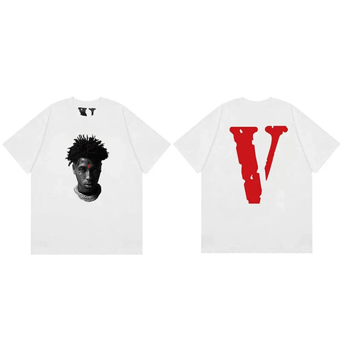 Vlone x NBA YoungBoy Portrait Graphic T-Shirt - White/Red