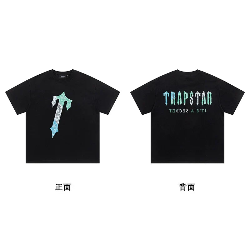 Trapstar short-sleeved T-shirt summer 2025 new letter print men and women casual loose round neck European and American trendy ins (16)