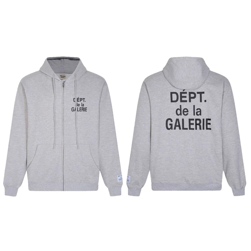 GALLERY DEPT DEPT DE LA GALERIE ZIP‑UP HOODIE BLACK