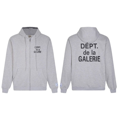 GALLERY DEPT DEPT DE LA GALERIE ZIP‑UP HOODIE BLACK
