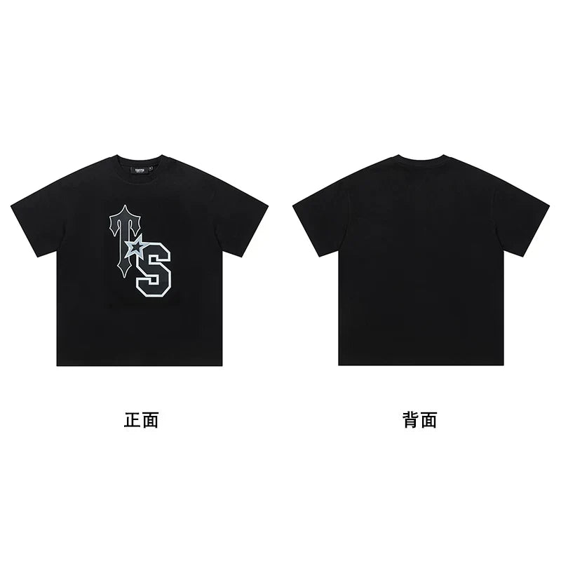 Trapstar short-sleeved T-shirt summer 2025 new letter print men and women casual loose round neck European and American trendy ins (36)