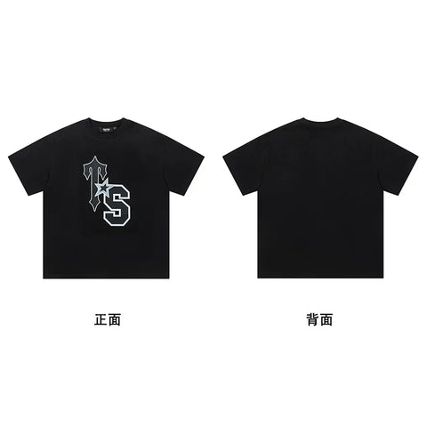 Trapstar short-sleeved T-shirt summer 2025 new letter print men and women casual loose round neck European and American trendy ins (36)