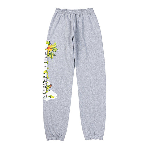 Denim Tears Grey Floral Letter Print Jogger Sweatpants