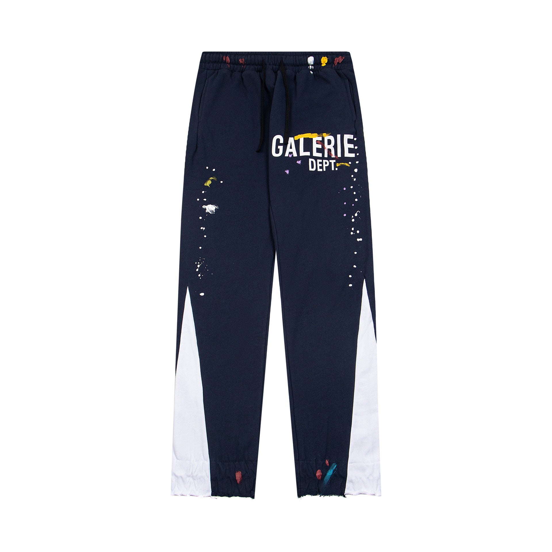 Gallery Dept Navy Contrast Side Panel Logo Print Flare Sweatpants