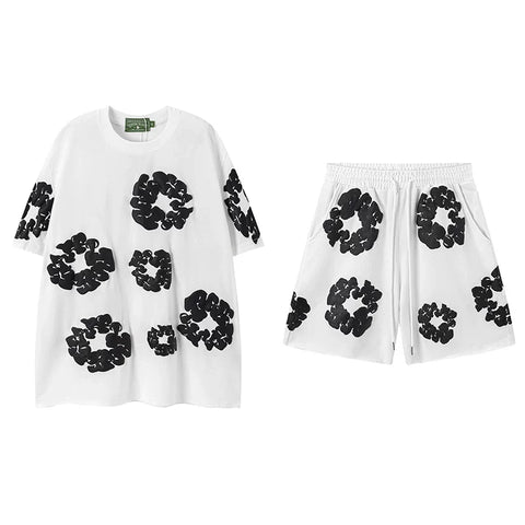 Denim Tears White Black Cotton Wreath Matching Set