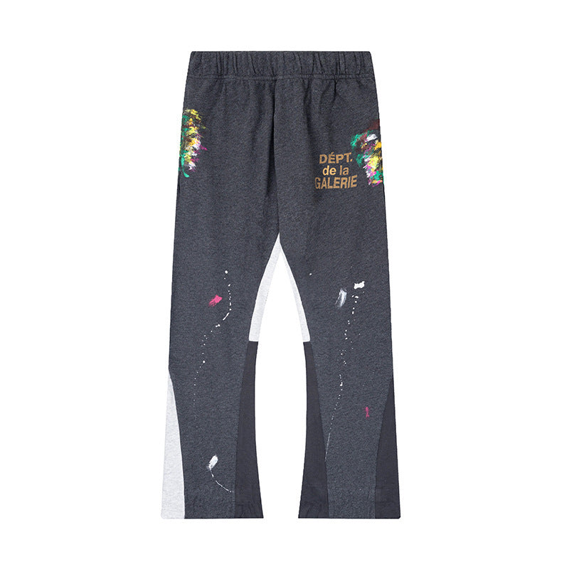 Gallery Dept Heather Grey Tiny Splash Multi Tone Inset Flare Sweatpants