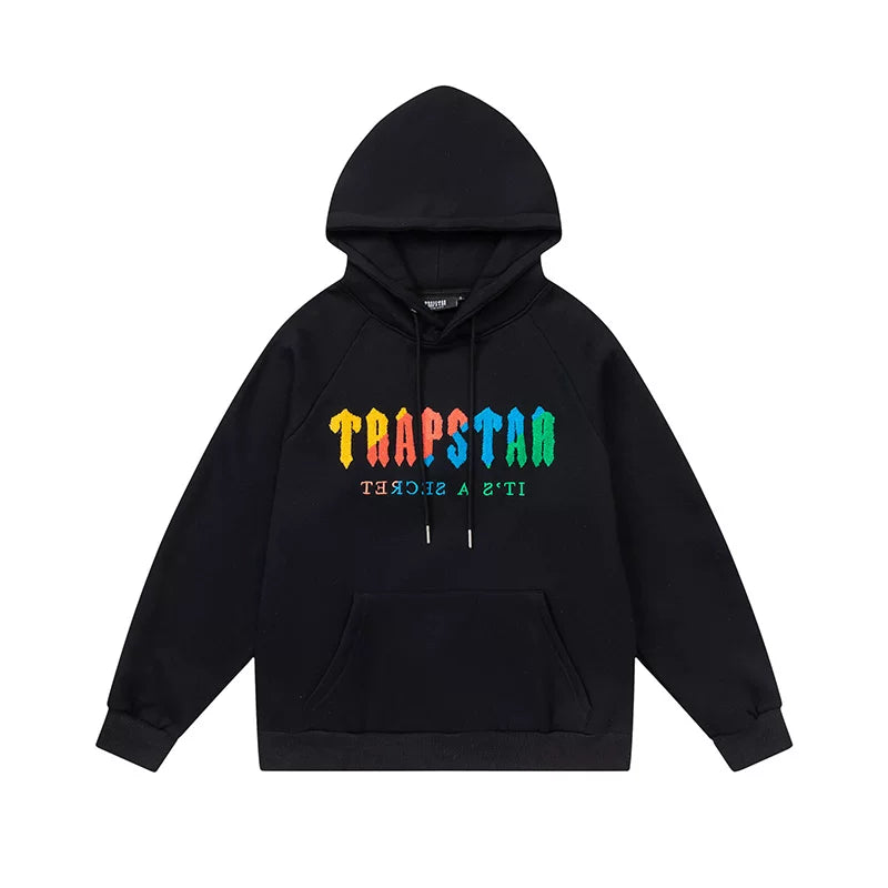 Trapstar Rainbow Gothic Logo Black Hoodie