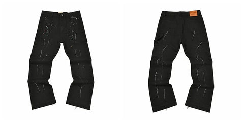 Gallery Dept Black Splatter Paint Graffiti Jeans