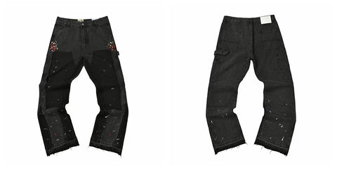 Gallery Dept Black Utility Pocket Graffiti Jeans