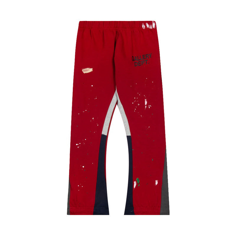 Gallery Dept Paint Splatter Color Block Patchwork Flare Sweatpants