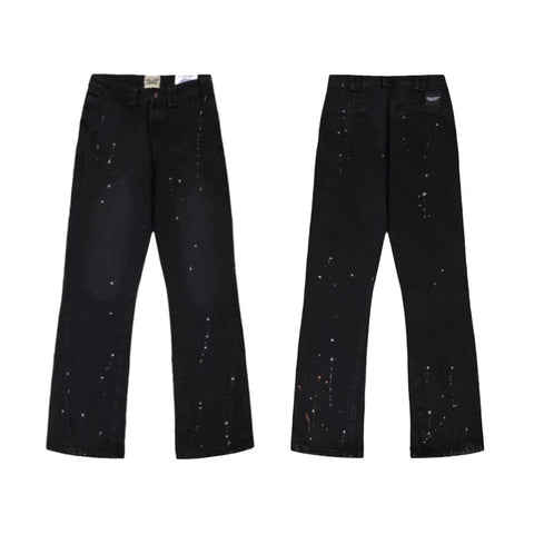Gallery Dept Black Paint‑Speck Straight Jeans