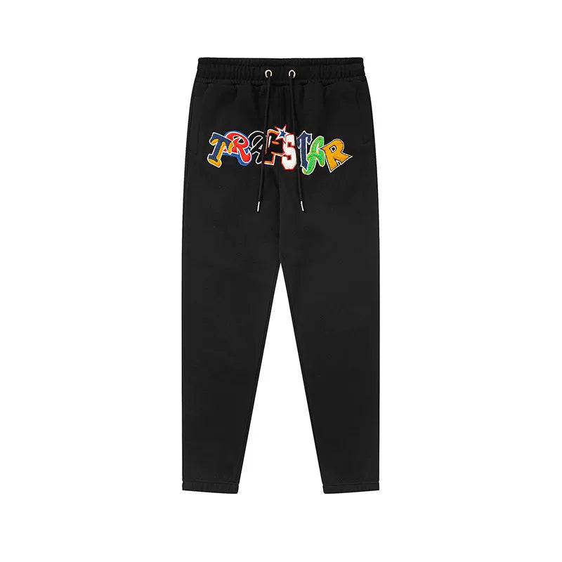 Trapstar autumn and winter casual sports suit hooded sweatshirt pants pullover simple letter drawstring top pants (46)