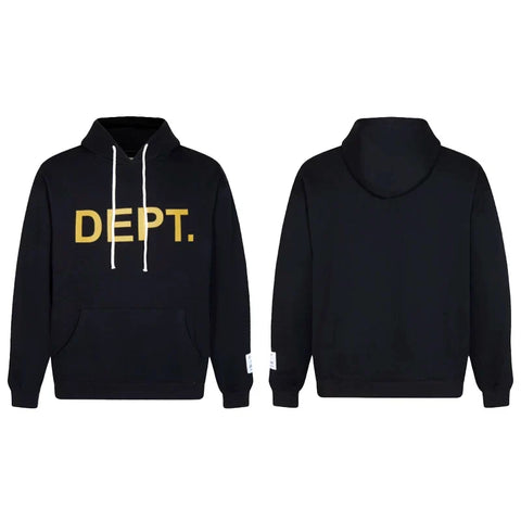 GALLERY DEPT DEPT GOLD LOGO HOODIE BLACK