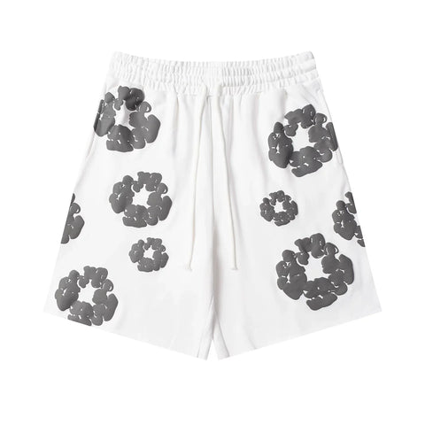 Denim Tears Cotton Wreath White Grey Unisex Sweat Shorts