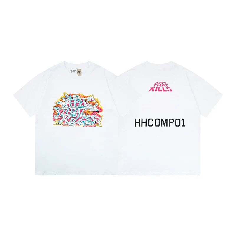 Gallery Dept Art That Kills Graffiti HHCOMP01 White Short Sleeve Tee