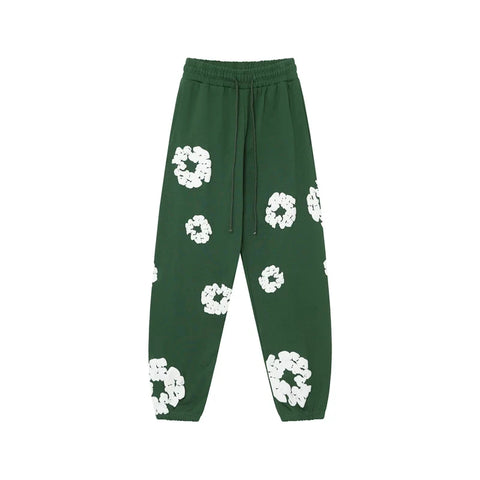 Denim Tears Kapok Foam Print Jogger Pants Dark Green Streetwear Trousers