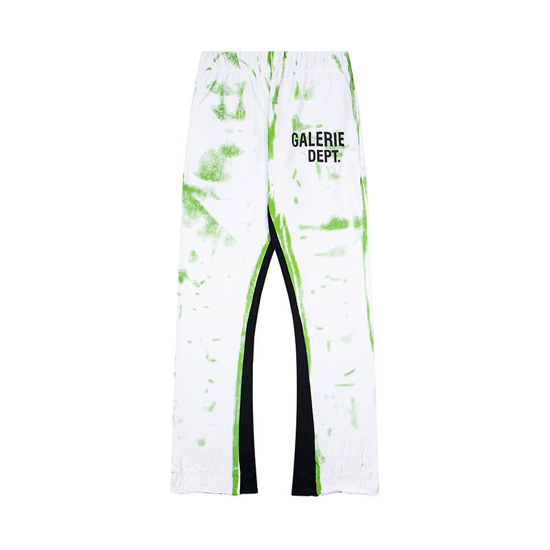 Gallery Dept White Green Tie Dye Flare Sweatpants