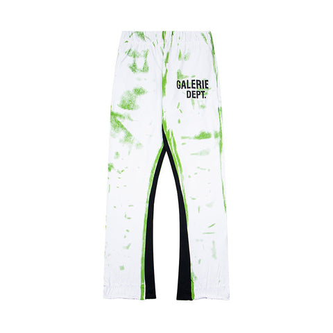Gallery Dept White Green Tie Dye Flare Sweatpants