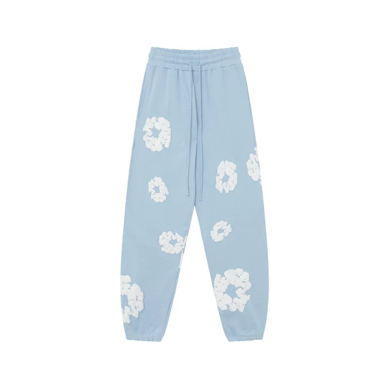 Denim Tears Kapok Foam Print Jogger Pants Light Blue Streetwear Trousers