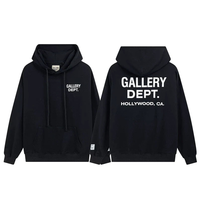 GALLERY DEPT HOLLYWOOD CA LOGO HOODIE BLACK
