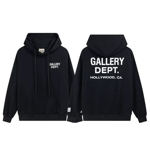 GALLERY DEPT HOLLYWOOD CA LOGO HOODIE BLACK