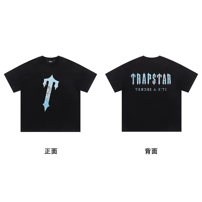 Trapstar short-sleeved T-shirt summer 2025 new letter print men and women casual loose round neck European and American trendy ins (15)
