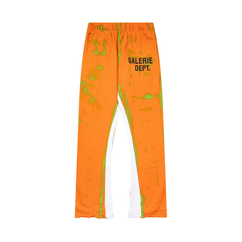 Gallery Dept Orange Green Tie Dye Flare Sweatpants