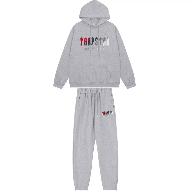 American tide trapstar blue gray tiger head gradient towel embroidered men's and female couple sweater trousers casual set (19)