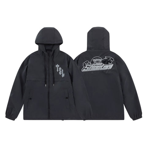 Cross border foreign trade autumn and winter Trapstar letter embroidery eagle zipper windbreaker hooded windbreaker men's and women's jacket jacket (3)