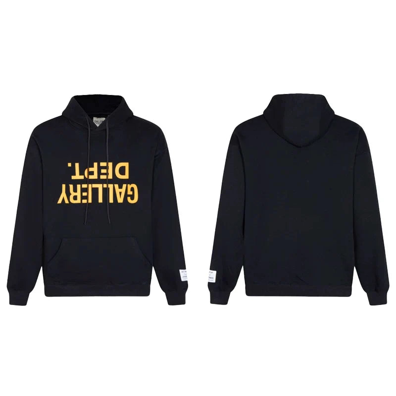 GALLERY DEPT REVERSED GOLD LOGO HOODIE BLACK