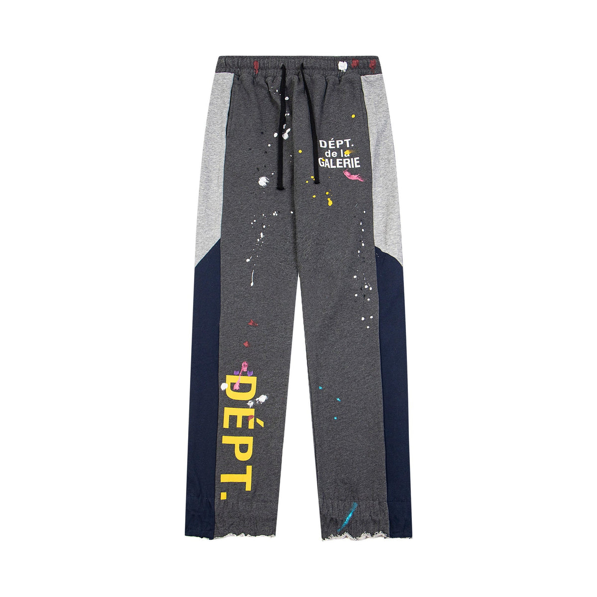 Gallery Dept Dark Heather Grey Frayed Hem Logo Splatter Flare
