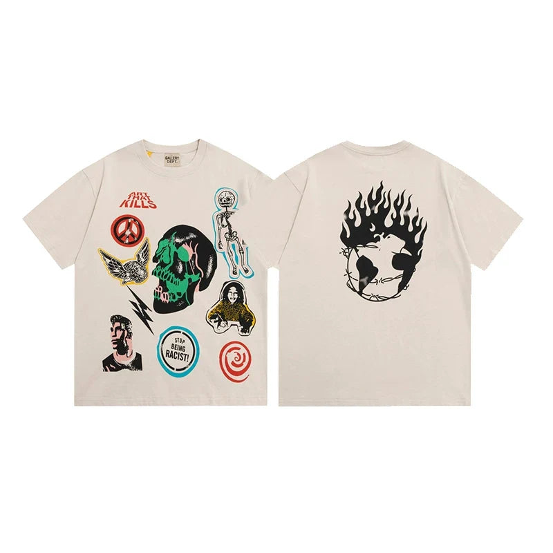 GALLERY DEPT STICKER BOMB CREAM GRAPHIC TEE