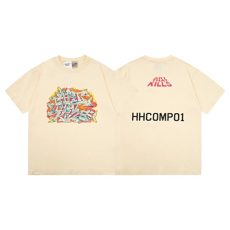 Gallery Dept Art That Kills Graffiti HHCOMP01 Cream Short Sleeve Tee