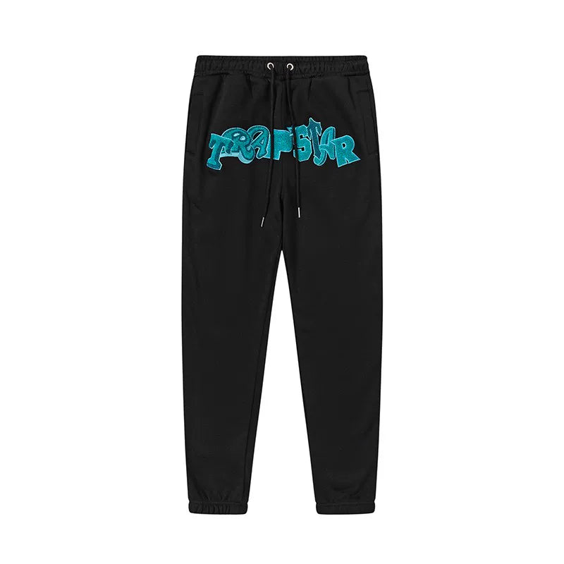 Trapstar autumn and winter casual sports suit hooded sweatshirt pants pullover simple letter drawstring top pants (49)