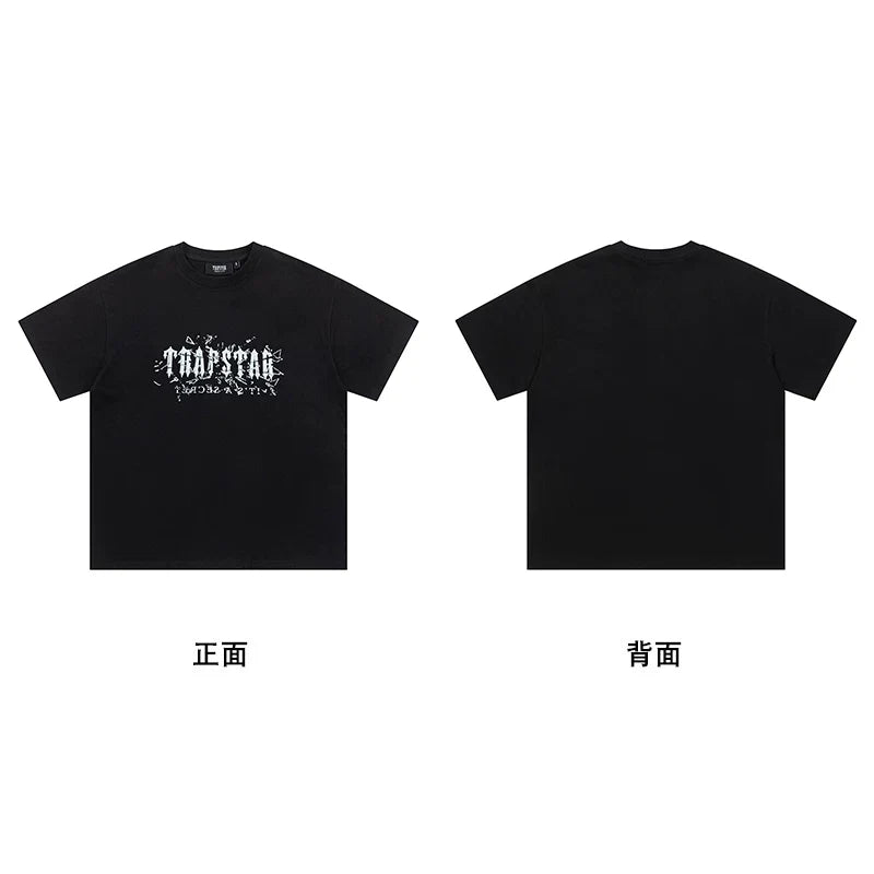 Trapstar short-sleeved T-shirt summer 2025 new letter print men and women casual loose round neck European and American trendy ins (33)