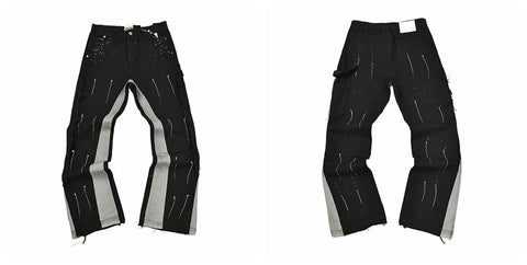 Gallery Dept Side‑Stripe Spliced Black Jeans